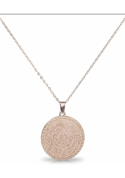 Gümüş Renk Hilye-I Şerif Yazılı Paslanmaz Kararmaz Çelik Kolye Çelik Zincir (Unisex)