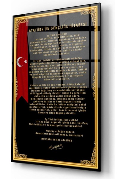 Gençliğe Hitabe Cam Tablo | Dekoratif Cam Tablo fiyatları