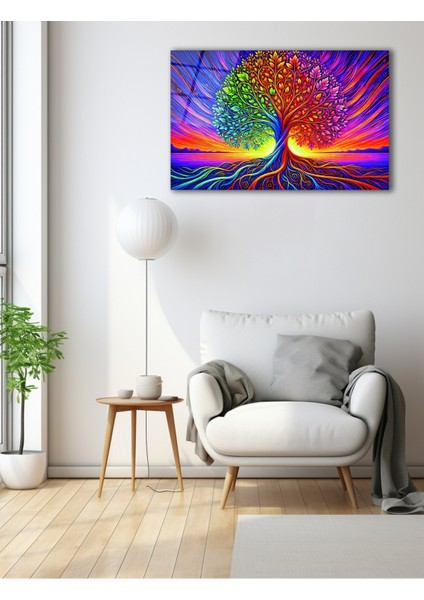 Rengarenk Hayat Ağacı Cam Tablo fiyatları