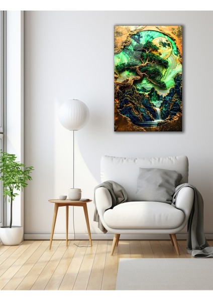Altın Desen Detaylı Bonsai Ağacı Cam Tablo fiyatları