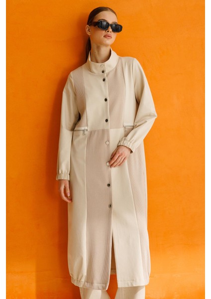 Örme Kombin Fermuar Detaylı Spor Kap-Taş