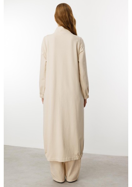 Örme Kombin Fermuar Detaylı Spor Kap-Taş