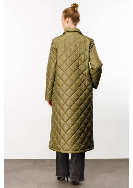 Paris Hafif Elyaf Yalıtımlı Baharlık Trençkot Kap Kaban-Yeşil indirimleri