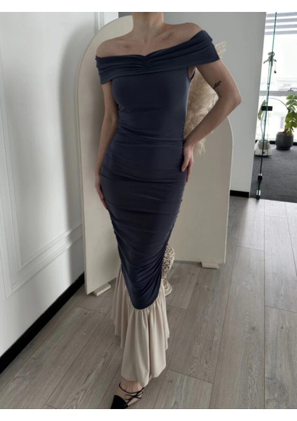 Striptiz Omuzlu Uzun Elbise fırsatları