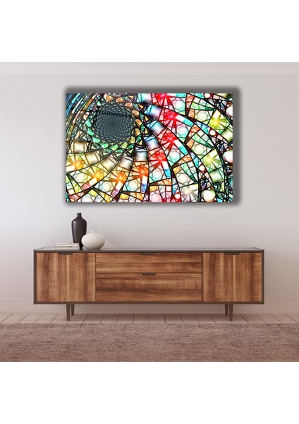 Rengarenk Geometrik Desen Cam Tablo fiyatları