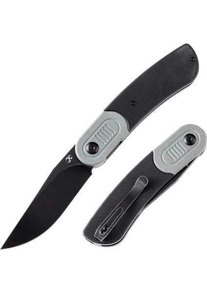 Reverie | Gri ve Siyah G10 Sap | Siyah Taş Yıkama 154CM Çelik Çakı | T2025B1