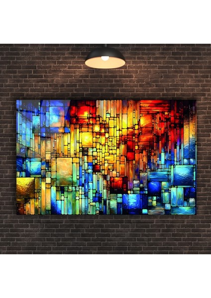 Rengarenk Yaprak Detaylı Cam Tablo fiyatları