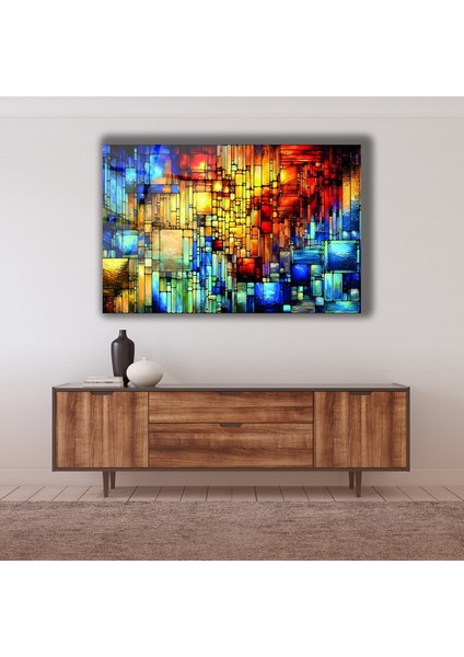 Rengarenk Yaprak Detaylı Cam Tablo indirimleri