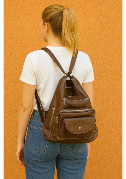 Yumuşak Suni Deri Kahve El Omuz ve Sırt Kullanımına Uygun Kadın Çanta fiyatları