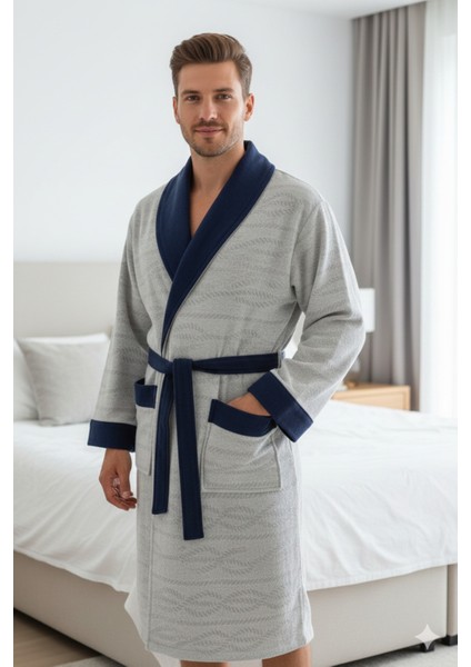 Halat Desenli Şalyaka Peştamal Bornoz L/xl Beden