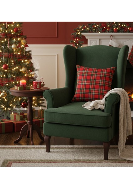 Şık Kırmızı Ekose Yılbaşı Kırlent Kılıfı – Zarif Noel Dekoru modelleri