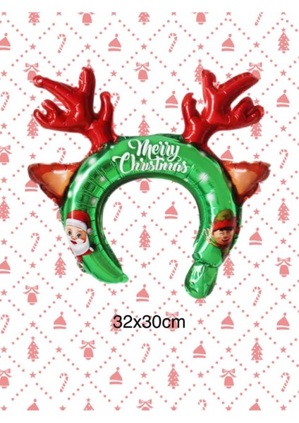 Yılbaşı Temalı Balon Seti, Noel Baba ve Geyik Figürlü, 2’li Folyo Balonlar modelleri