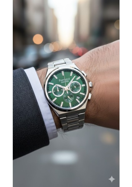 Erkek Kol Saati Gümüş Renk, Yeşil Kadran – Şık Metal Kordon, 2 Yıl Garantili modelleri