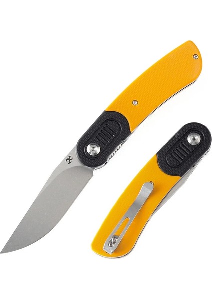 Reverie | Siyah ve Sarı G10 Sap | Taş Yıkama 154CM Çelik Çakı | T2025B7