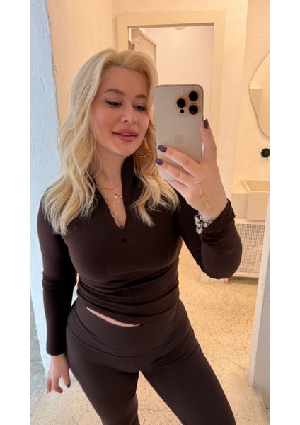 Mini Fermuarlı Spor Bluz Softmove