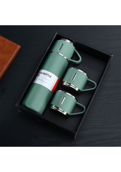 3 Bardaklı Paslanmaz Çelik 500 ml Sıcak Soğuk Tutan Çay Kahve Su Termosu - AL3678 0,50 L Içecek Çeli fiyatları