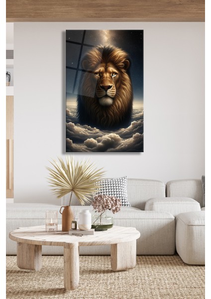 Bulutların Üstünde Aslan Cam Tablo indirimleri
