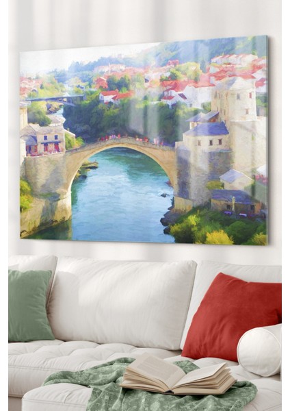 Mostar Köprüsü| Şehir Temalı Cam Tablo | 50X70 cm