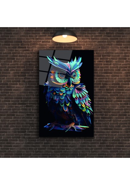 Rengarenk Baykuş Cam Tablo fiyatları