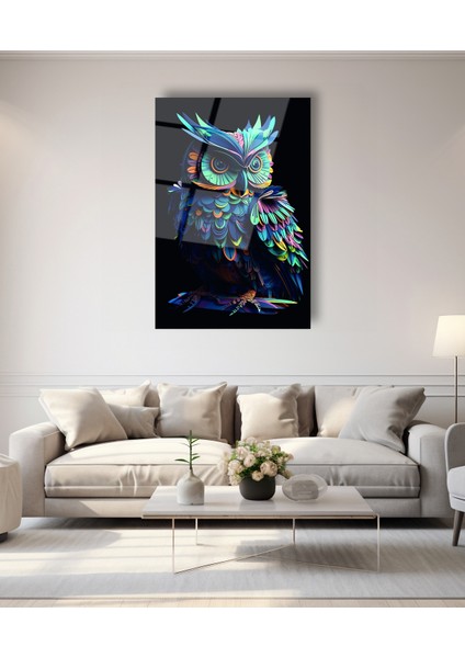 Rengarenk Baykuş Cam Tablo modelleri