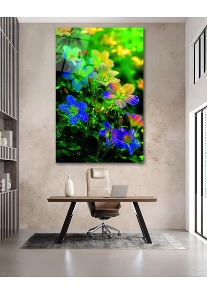 Rengarenk Çiçekler Cam Tablo fırsatları
