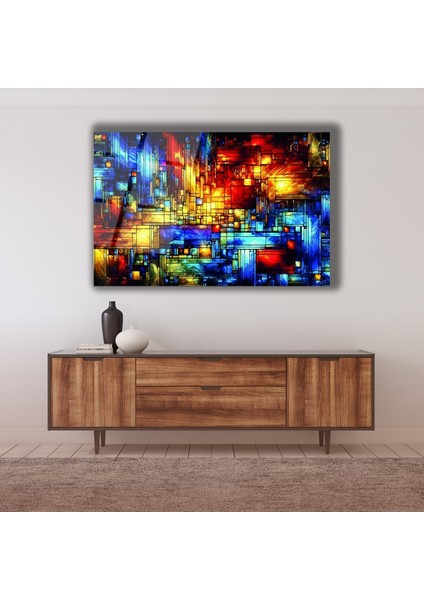 Rengarenk Ahşap Cam Tablo