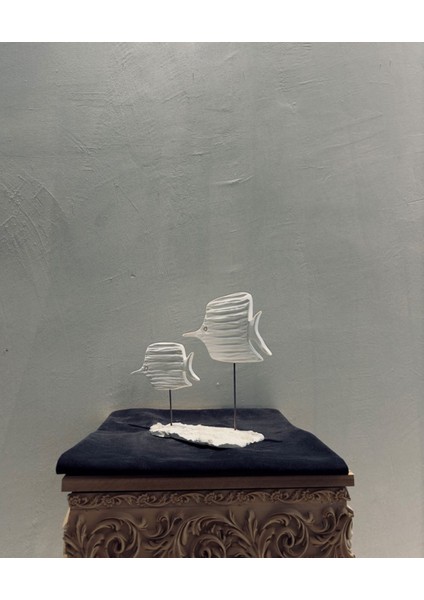 Dekoratif Ikili Balık Biblo – 30X20 cm Polyester Ev & Ofis Dekorasyonu