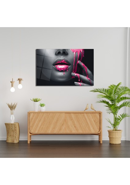 Rengarenk Geometrik Soyut Cam Tablo