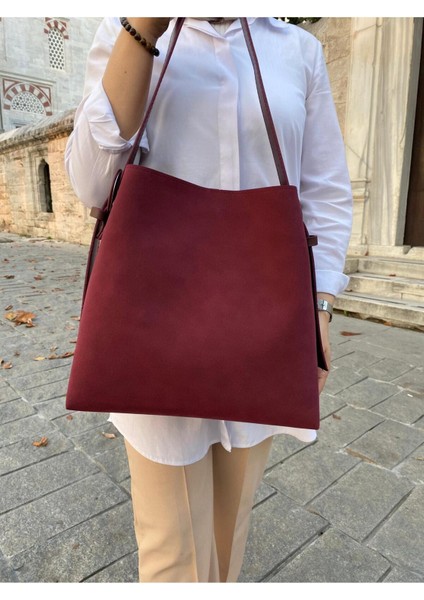 Süet Toka Detaylı Taba Büyük Boy Kadın Shopper Omuz Çantası fiyatları