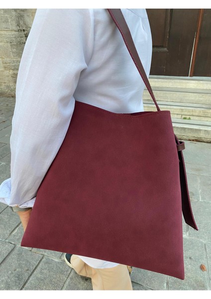 Süet Toka Detaylı Taba Büyük Boy Kadın Shopper Omuz Çantası fırsatları