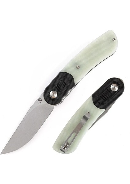 Reverie | Siyah ve Yeşim G10 Sap | Taş Yıkama 154CM Çelik Çakı | T2025B4