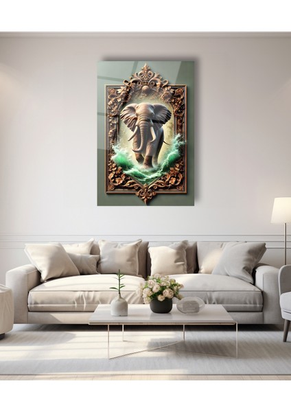 Çerçeve Içinde Fil Cam Tablo modelleri