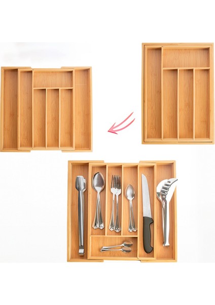 Kaşıklık Çekmece Içi Doğal Ahşap 9 Bölmeli Kaşık, Çatal, Bıçak Organizer modelleri
