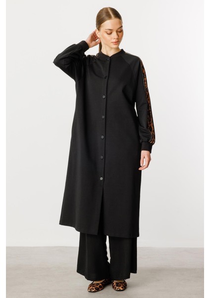 F/ı Leopar Garni Pamuk Karışımlı Ince Örme Kap/ Frrce-Siyah indirimleri