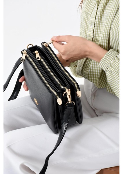 Çok Bölmeli Uzun Askılı Yumuşak Deri Çok Kullanışlı Çapraz ve Omuz Çantası
