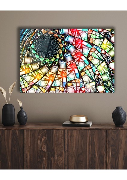 Rengarenk Geometrik Desen Cam Tablo fırsatları