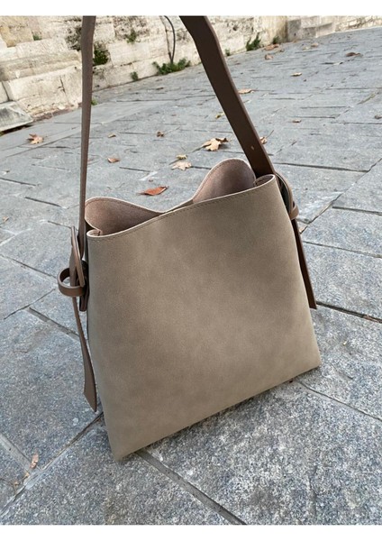 Vizon Süet Toka Detaylı Kadın Shopper Çanta fiyatları