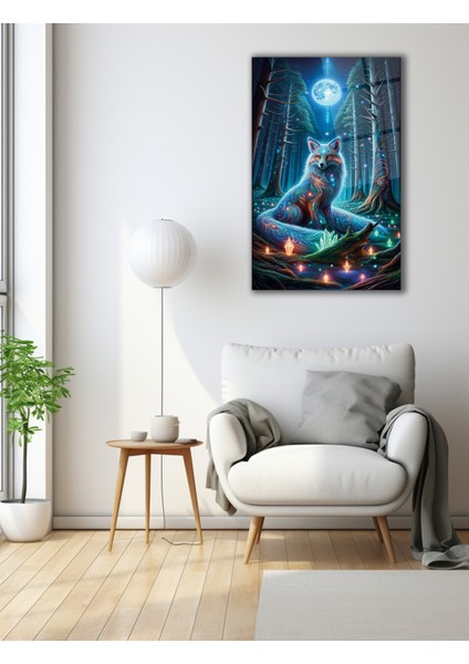 Bulutların Üstünde Aslan Cam Tablo