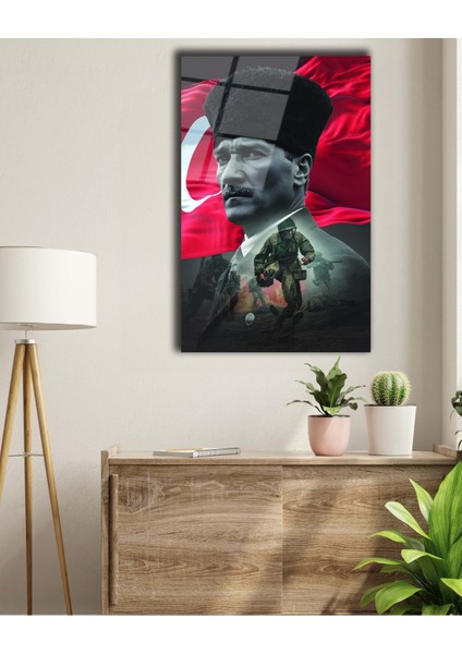 Atatürk ve Askerlerimiz Cam Tablo fiyatları