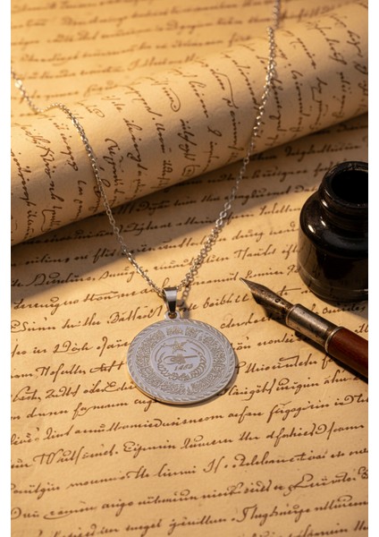 Gümüş Renk Fetih Suresi Yazılı Çelik Kolye Kararmaz Paslanmaz Zincir (Unisex) indirimleri