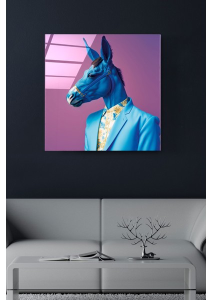 Eşek Portre Cam Tablo, Dekoratif Cam Tablo