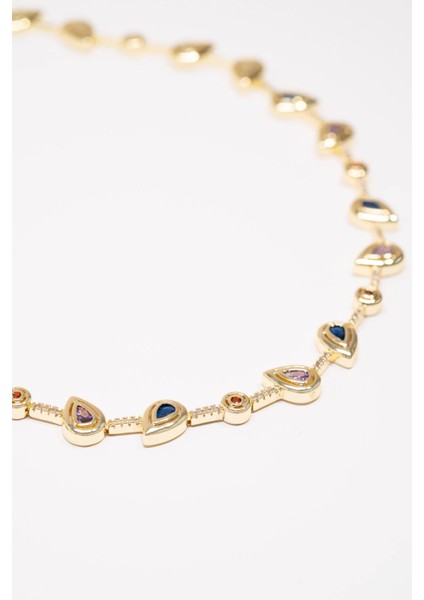 Mg Fresh Kolye – 14 Ayar Altın Kaplama, Renkli Damla Taşlı Zarif Tasarım modelleri