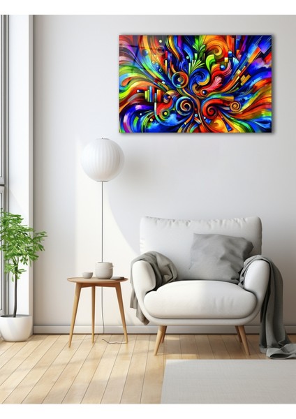 Rengarenk Soyut Desenler Cam Tablo indirimleri