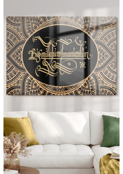 Besmele Yazısı | Dini Temalı Cam Tablo| 50X70 cm fiyatları