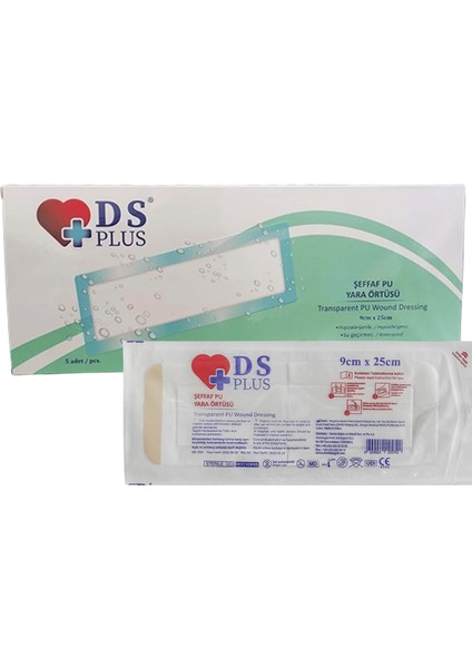 Ds - Yara Örtüsü Şeffaf Pu Sezeryan Örtüsü Su Geçirmez 9cm x 25CM 25 Adet 1 Paket