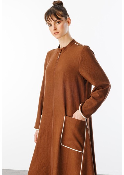 Bloom Ipekçe Kontrast Biye Spor Konforlu Kap-Ferace-Kahve modelleri