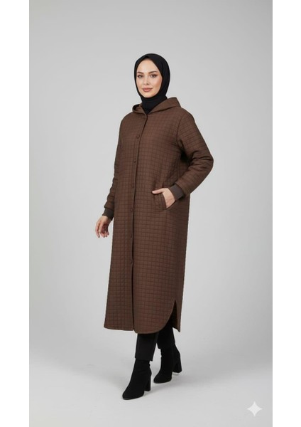 Kare Jakar Kapitone Astar ile Mevsimlik Spor Zamansız Trench Kap-Kahve fiyatları