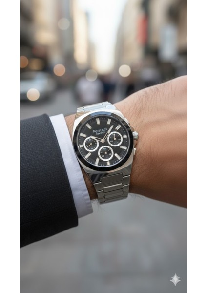 Erkek Kol Saati Gümüş Renk, Siyah Kadran – Şık Metal Kordon, 2 Yıl Garantili modelleri