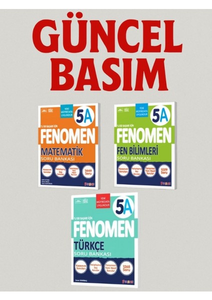 5. Sınıf Matematik - Fen Bilimleri - Türkçe (A) Set Soru Bankaları