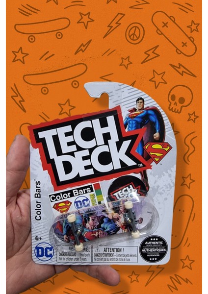 Tech Deck – Color Bars x Dc – Superman Serisi – Superman Karşılaşma Grafik – Parmak Kaykay
